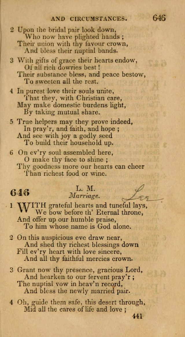 Hymns: selected and original, for public and private worship (30th ed.) page 441