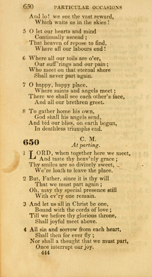 Hymns: selected and original, for public and private worship (30th ed.) page 444