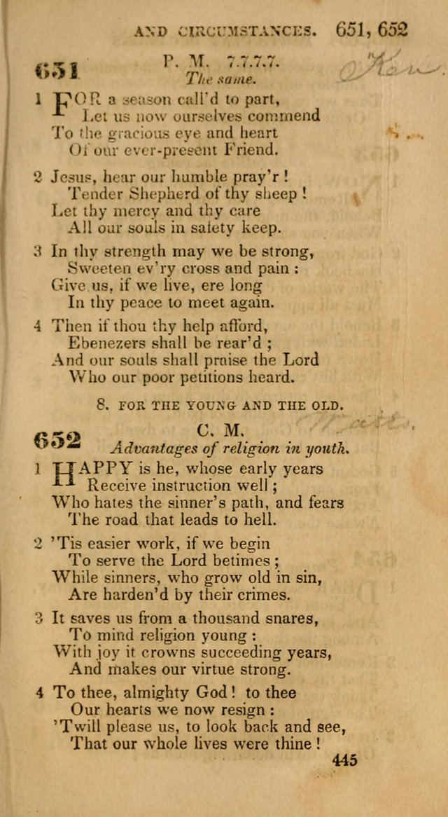 Hymns: selected and original, for public and private worship (30th ed.) page 445