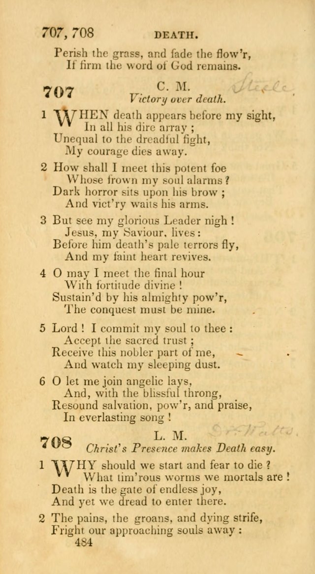 Hymns: selected and original, for public and private worship (30th ed.) page 484