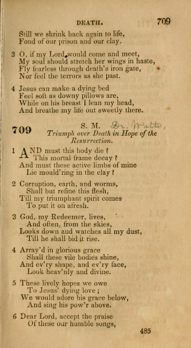 Hymns: selected and original, for public and private worship (30th ed.) page 485