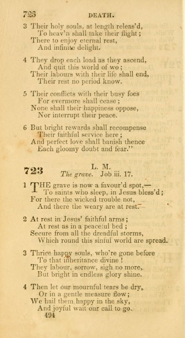 Hymns: selected and original, for public and private worship (30th ed.) page 494