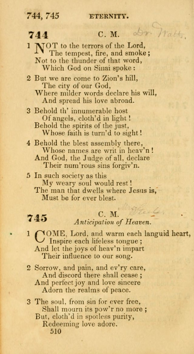 Hymns: selected and original, for public and private worship (30th ed.) page 510