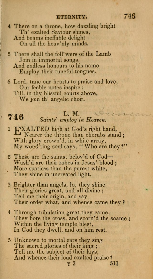 Hymns: selected and original, for public and private worship (30th ed.) page 511