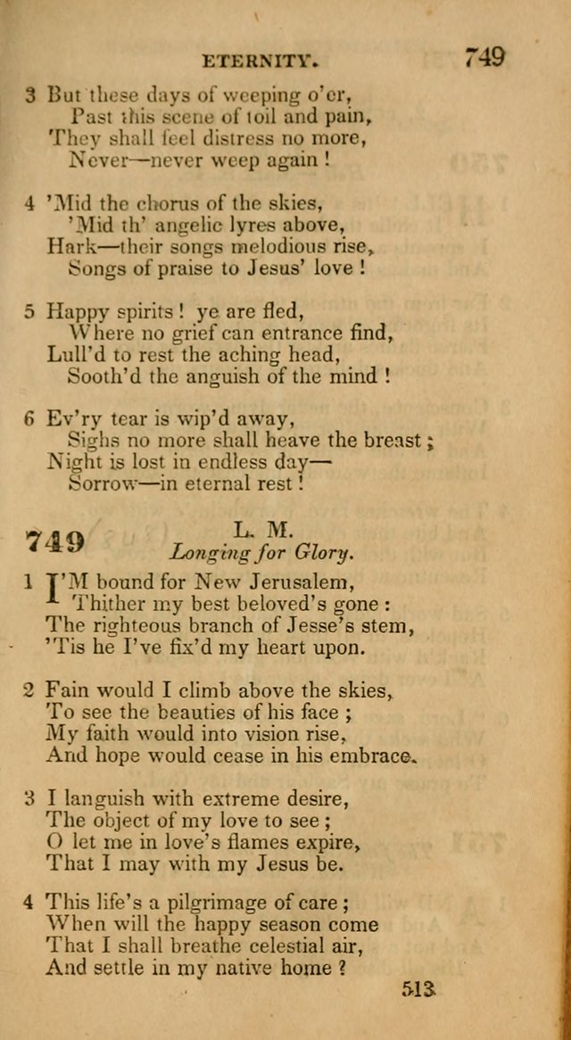 Hymns: selected and original, for public and private worship (30th ed.) page 513