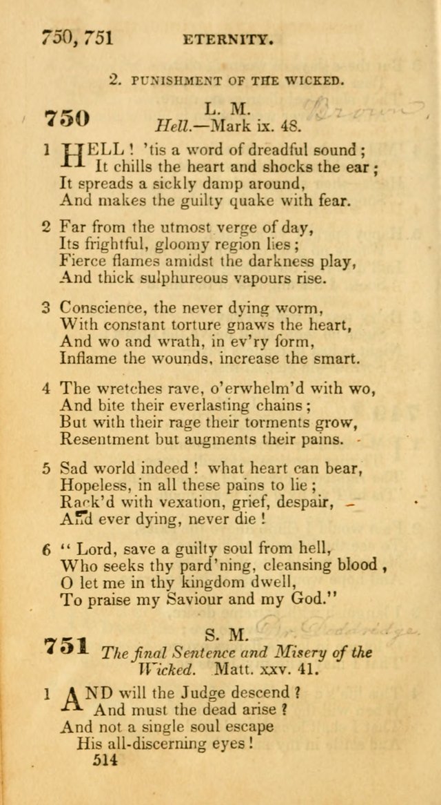 Hymns: selected and original, for public and private worship (30th ed.) page 514