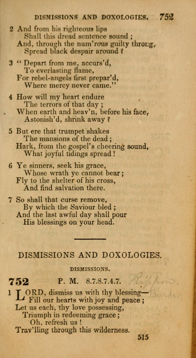 Hymns: selected and original, for public and private worship (30th ed.) page 515