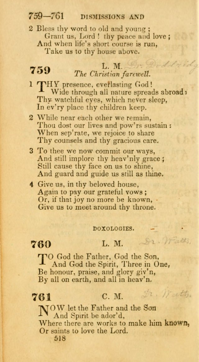 Hymns: selected and original, for public and private worship (30th ed.) page 518