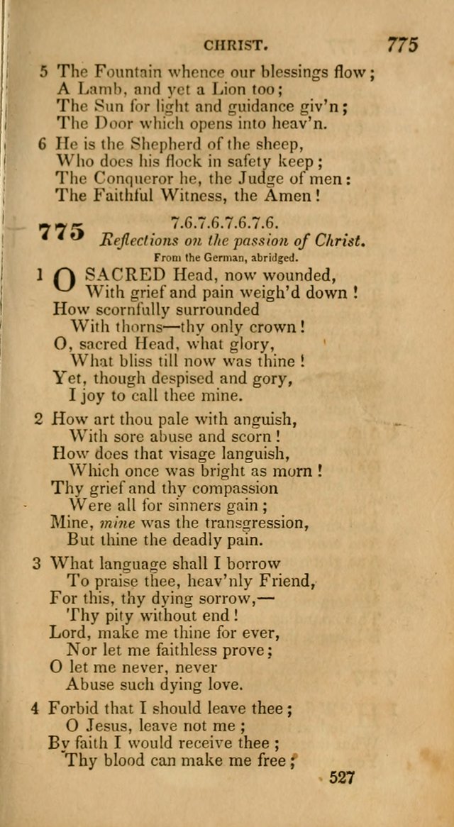 Hymns: selected and original, for public and private worship (30th ed.) page 527