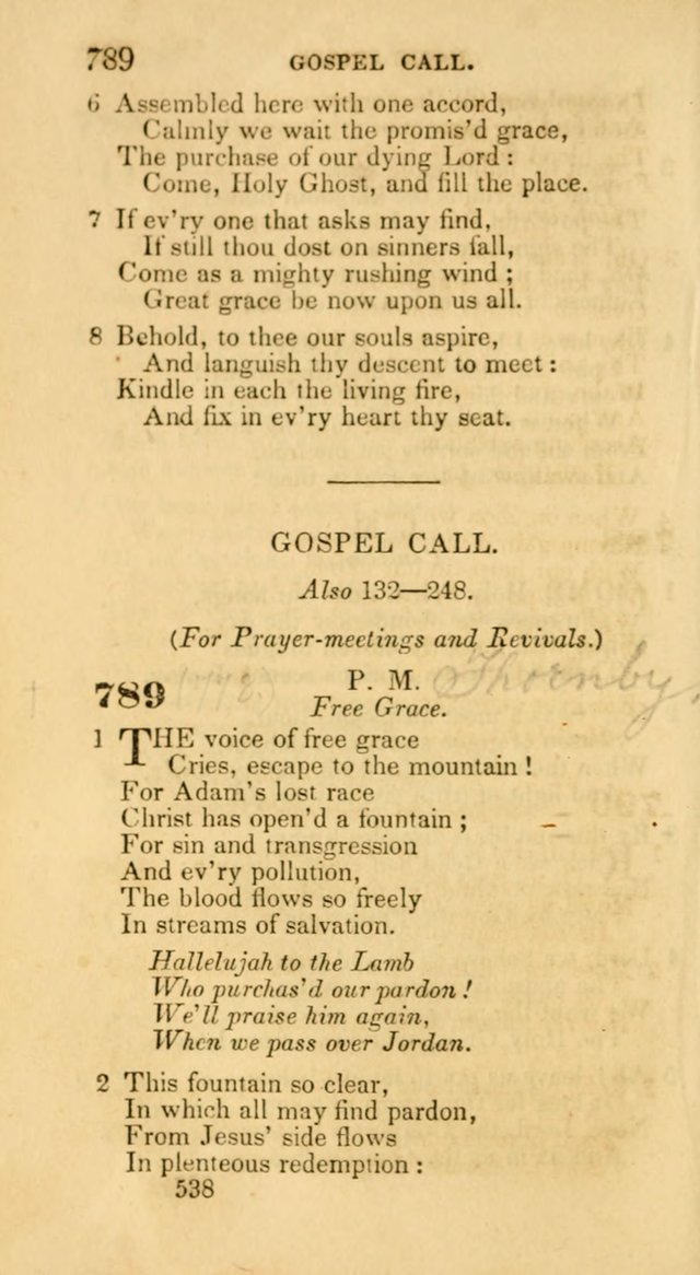 Hymns: selected and original, for public and private worship (30th ed.) page 538