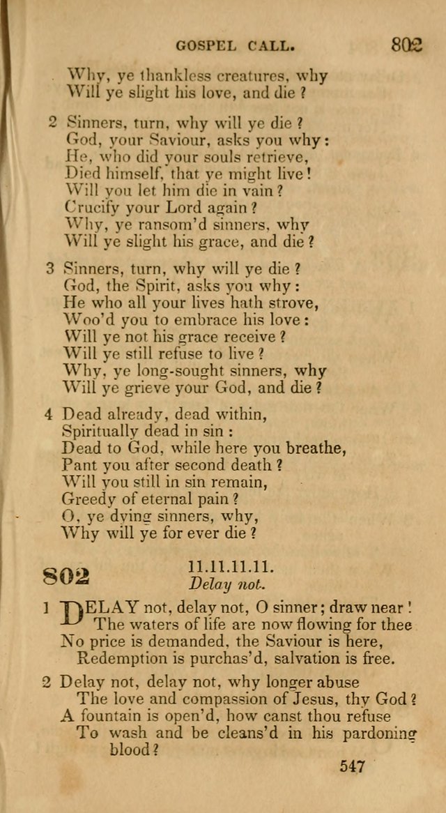 Hymns: selected and original, for public and private worship (30th ed.) page 547