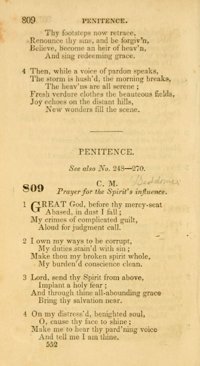 Hymns: selected and original, for public and private worship (30th ed.) page 552