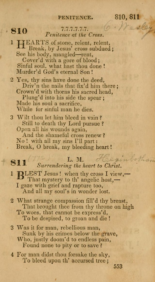 Hymns: selected and original, for public and private worship (30th ed.) page 553