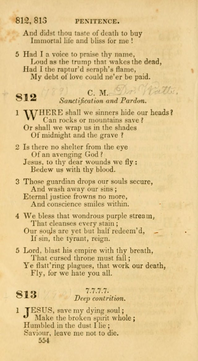 Hymns: selected and original, for public and private worship (30th ed.) page 554