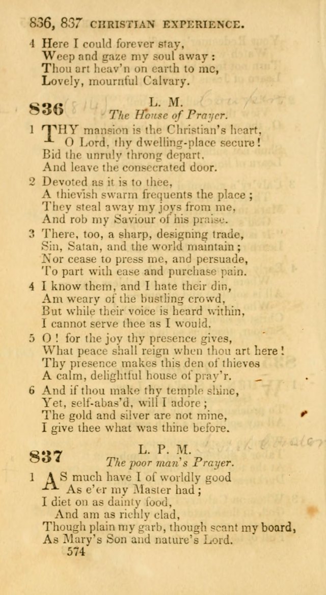 Hymns: selected and original, for public and private worship (30th ed.) page 574