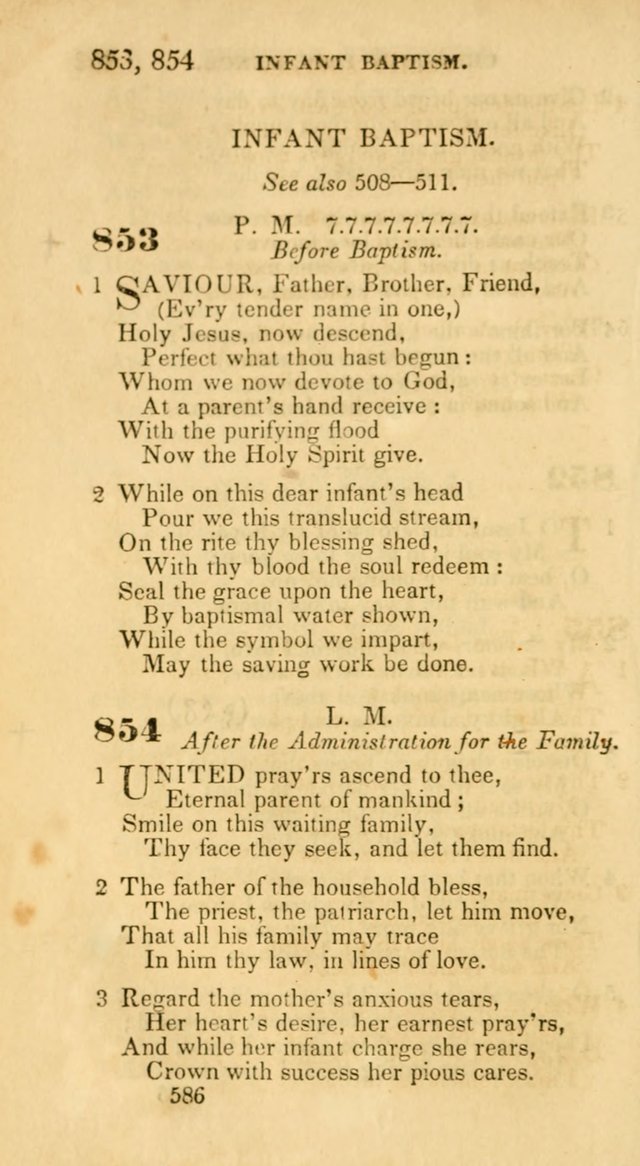 Hymns: selected and original, for public and private worship (30th ed.) page 586