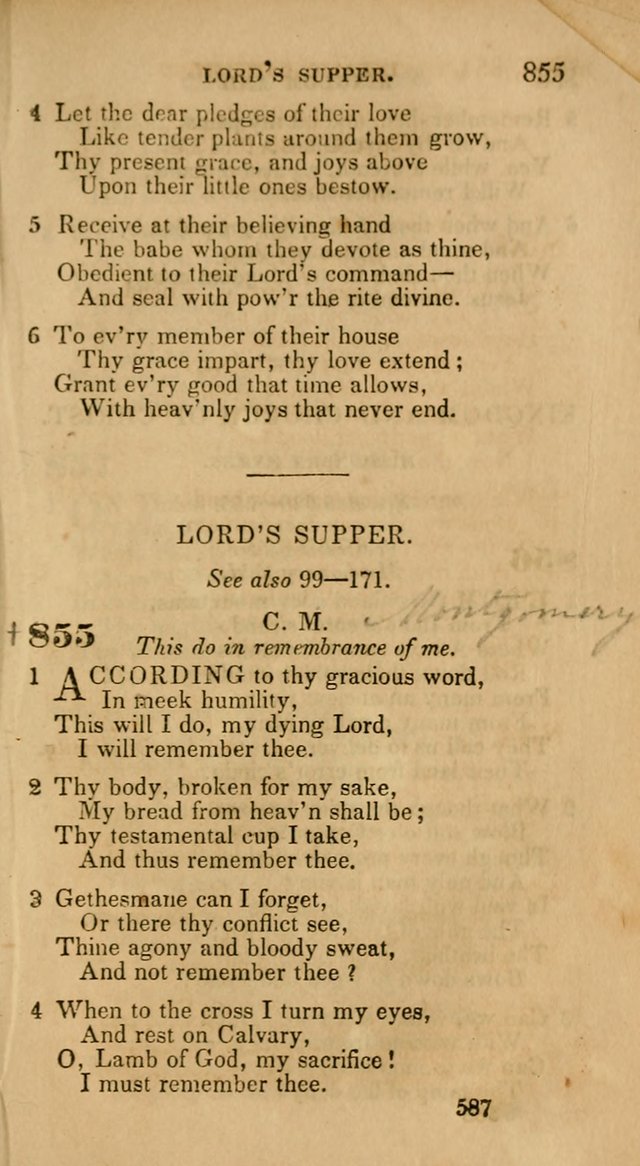 Hymns: selected and original, for public and private worship (30th ed.) page 587