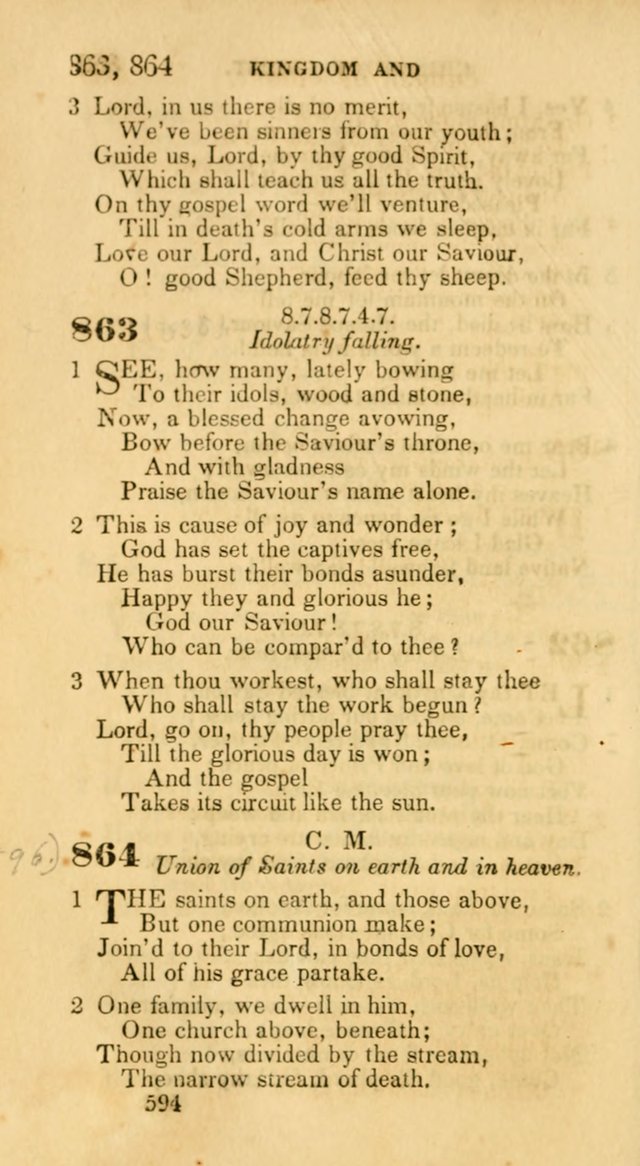 Hymns: selected and original, for public and private worship (30th ed.) page 594