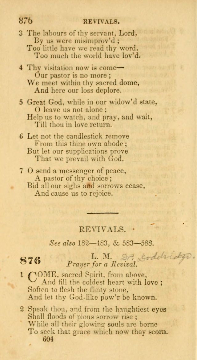 Hymns: selected and original, for public and private worship (30th ed.) page 604