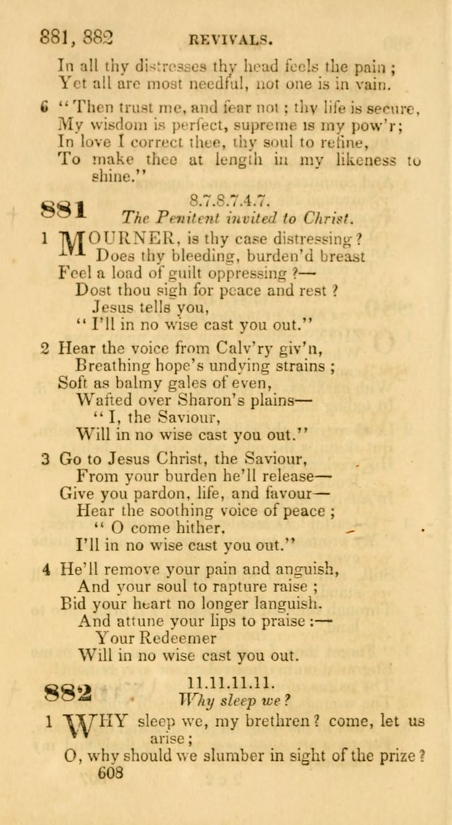 Hymns: selected and original, for public and private worship (30th ed.) page 608