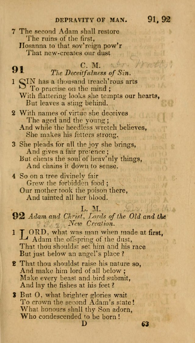 Hymns: selected and original, for public and private worship (30th ed.) page 63