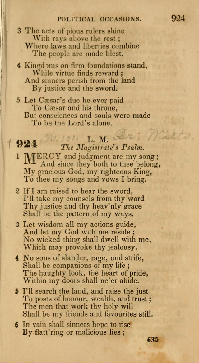 Hymns: selected and original, for public and private worship (30th ed.) page 635