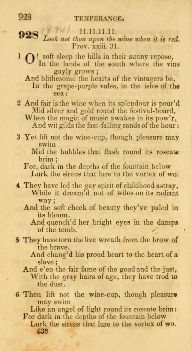 Hymns: selected and original, for public and private worship (30th ed.) page 638