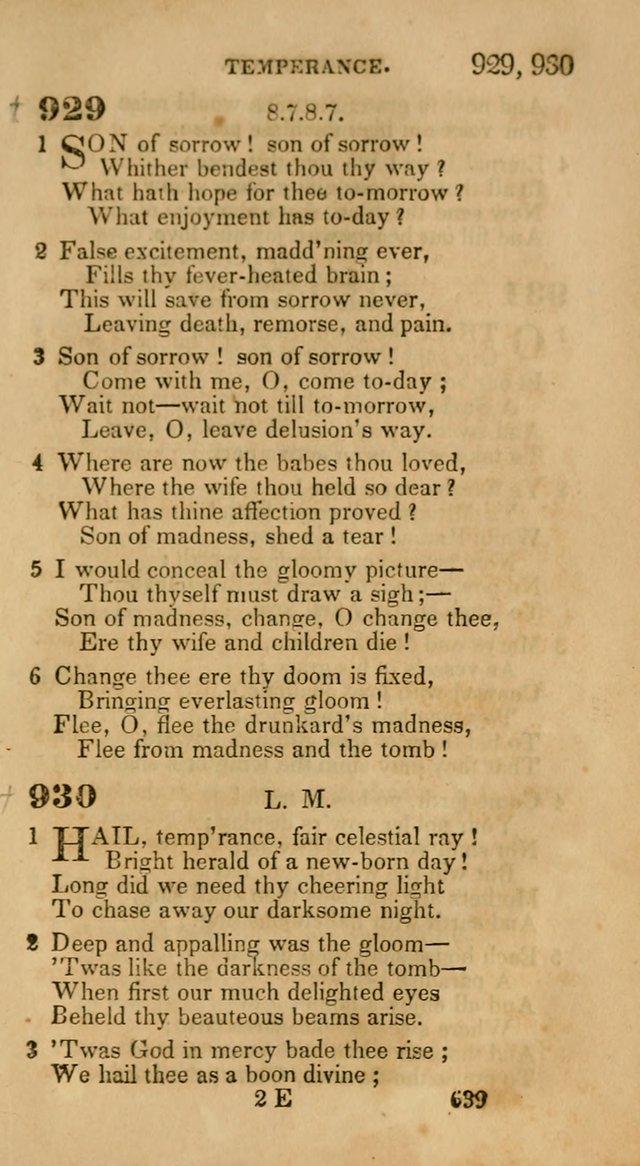 Hymns: selected and original, for public and private worship (30th ed.) page 639