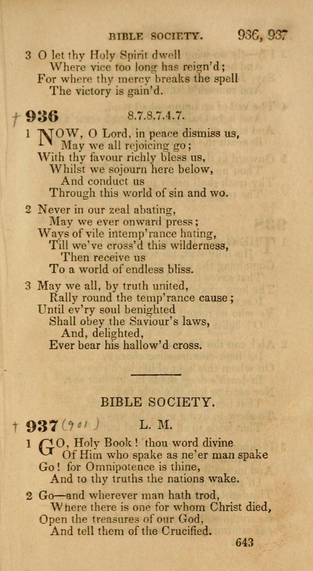 Hymns: selected and original, for public and private worship (30th ed.) page 643