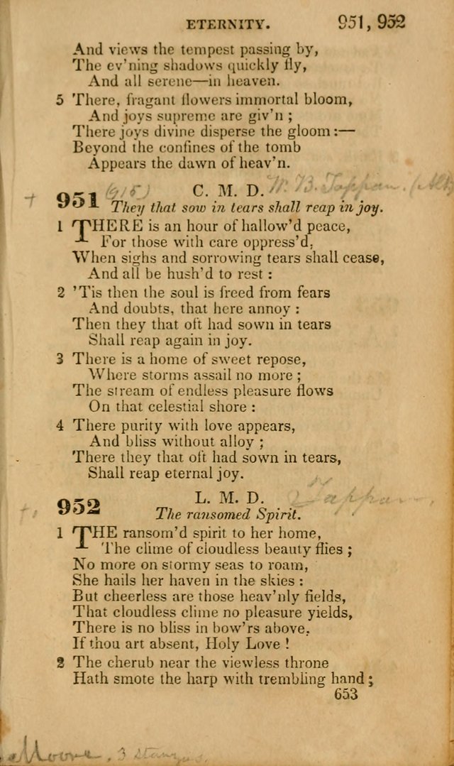 Hymns: selected and original, for public and private worship (30th ed.) page 653