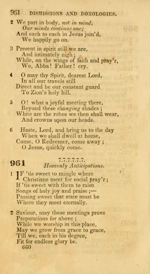 Hymns: selected and original, for public and private worship (30th ed.) page 660