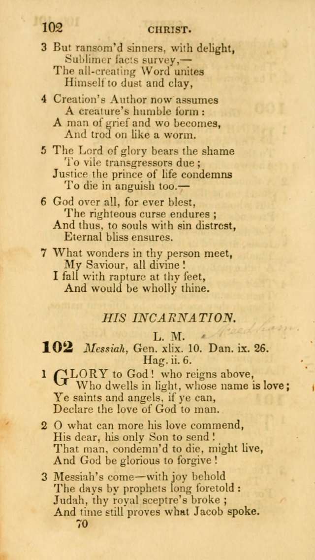 Hymns: selected and original, for public and private worship (30th ed.) page 70