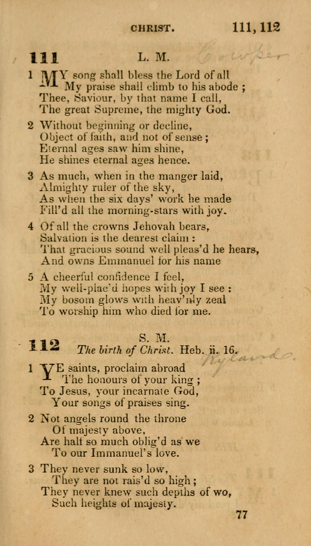 Hymns: selected and original, for public and private worship (30th ed.) page 77