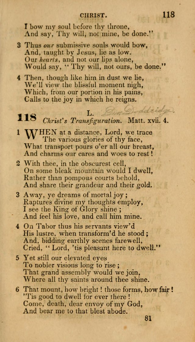 Hymns: selected and original, for public and private worship (30th ed.) page 81