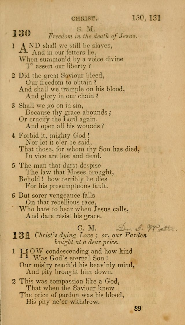 Hymns: selected and original, for public and private worship (30th ed.) page 89