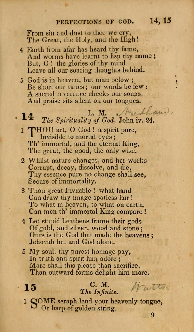 Hymns: selected and original, for public and private worship (30th ed.) page 9