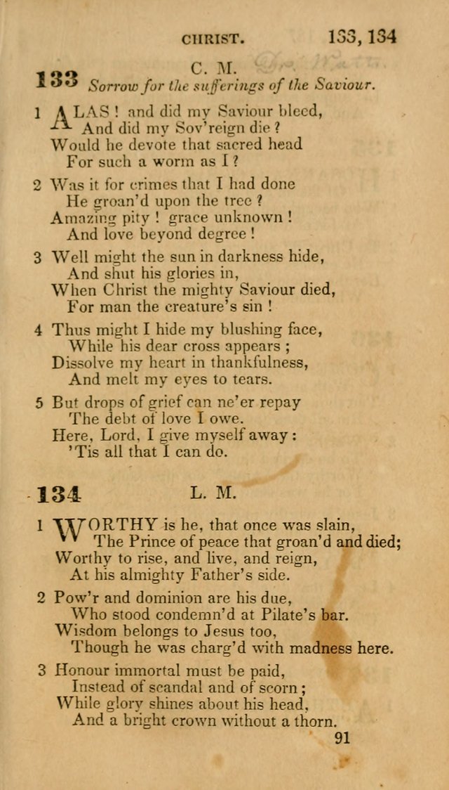 Hymns: selected and original, for public and private worship (30th ed.) page 91