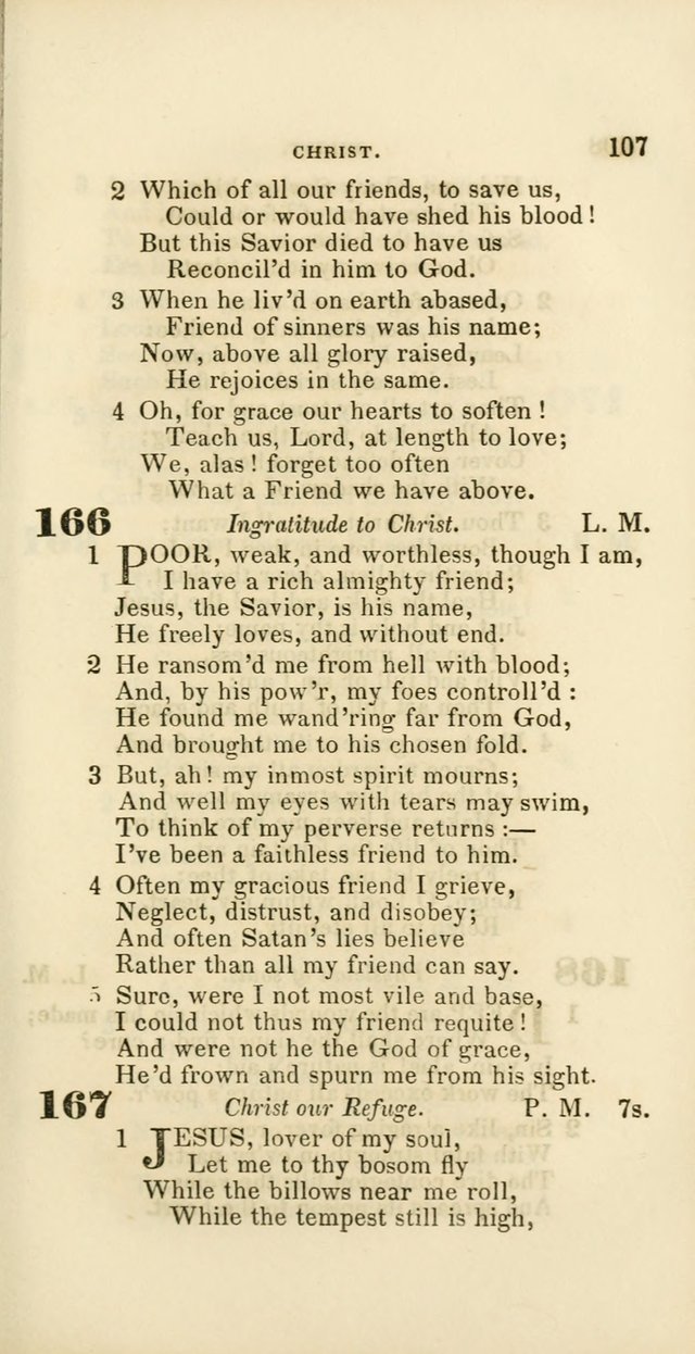 Hymns: selected and original, for public and private worship (60th ed., 1st rev. ed.) page 107