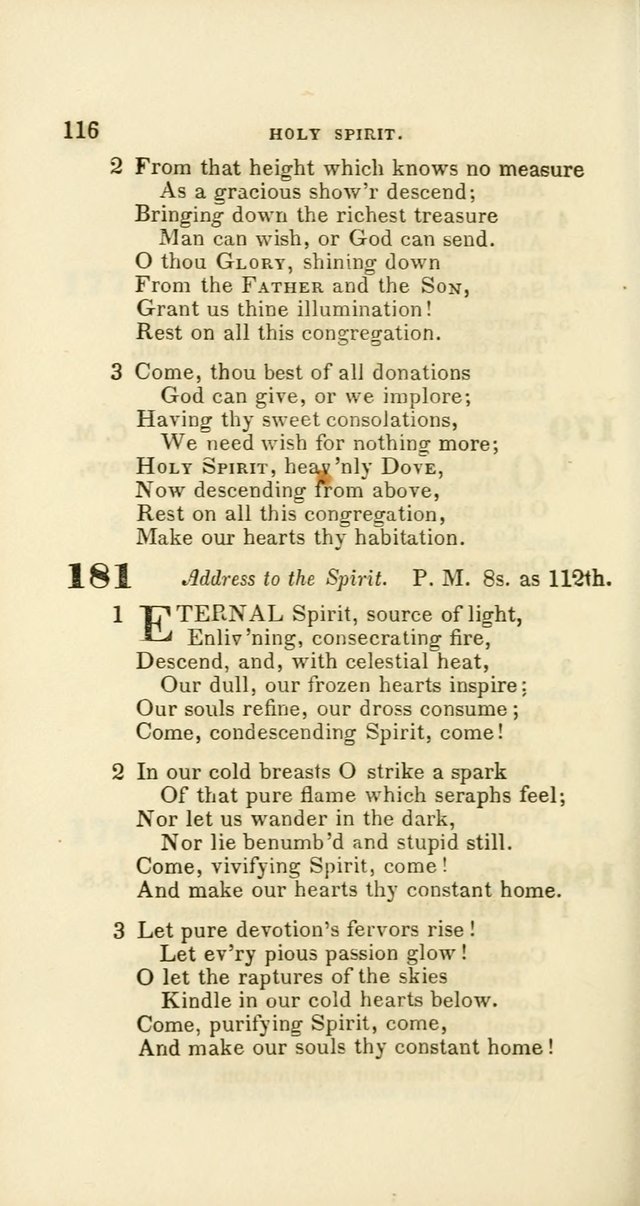 Hymns: selected and original, for public and private worship (60th ed., 1st rev. ed.) page 116