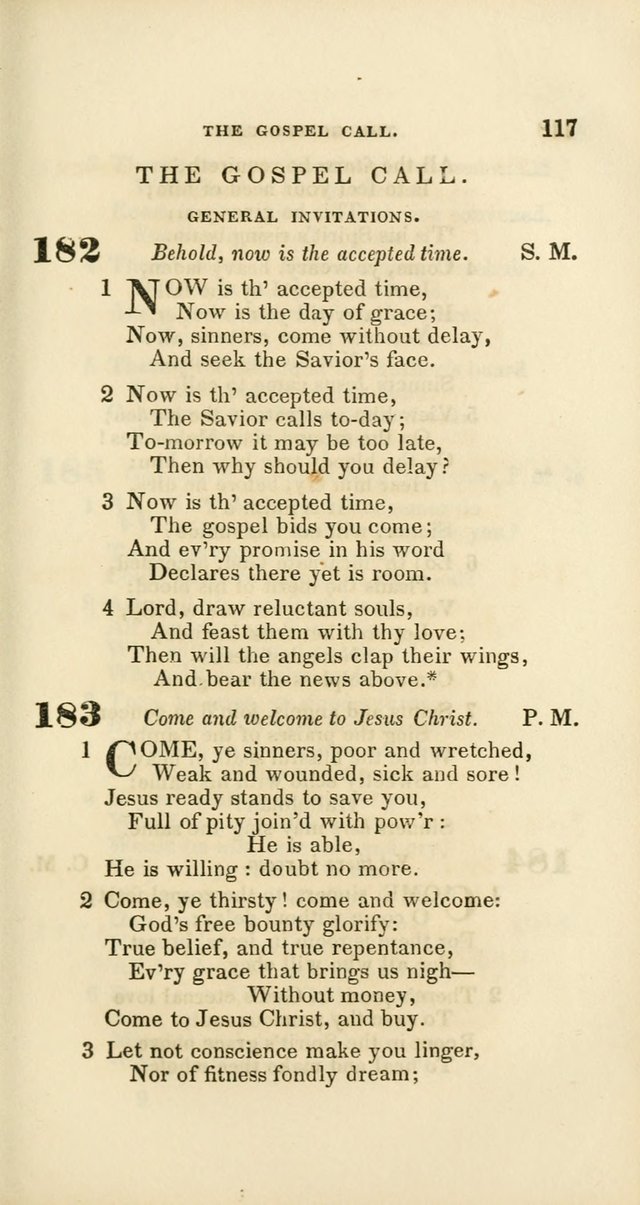 Hymns: selected and original, for public and private worship (60th ed., 1st rev. ed.) page 117