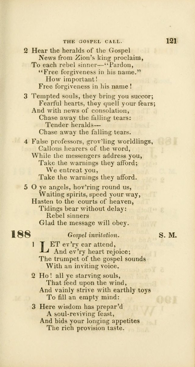 Hymns: selected and original, for public and private worship (60th ed., 1st rev. ed.) page 121