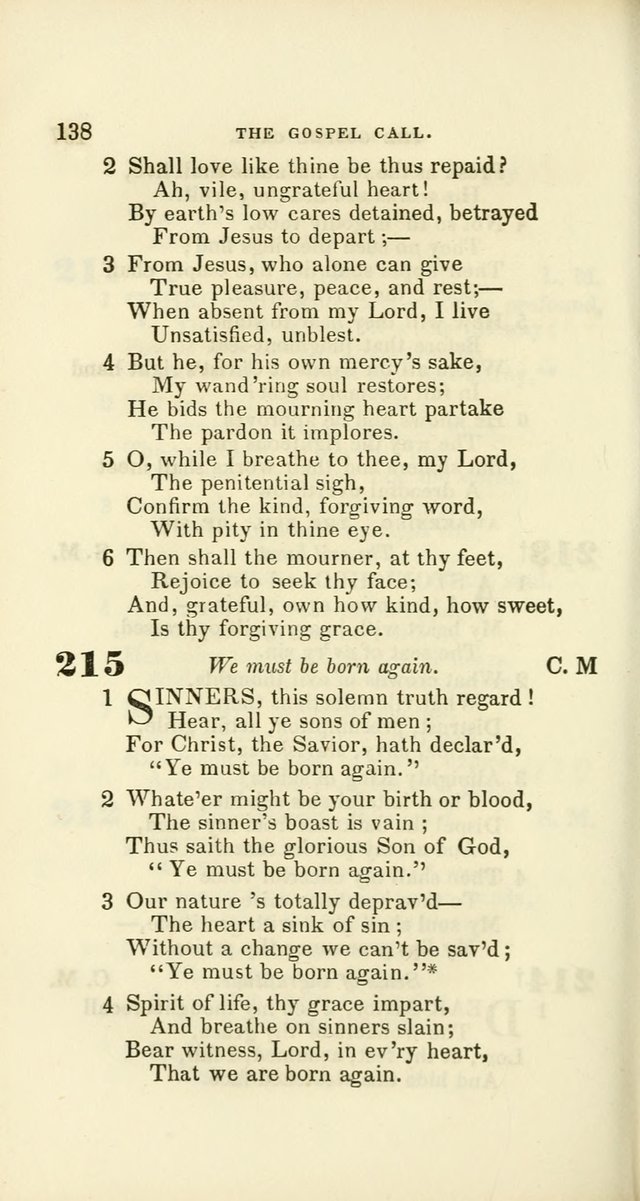 Hymns: selected and original, for public and private worship (60th ed., 1st rev. ed.) page 138