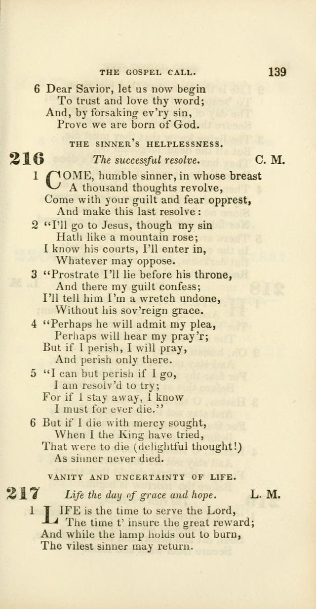 Hymns: selected and original, for public and private worship (60th ed., 1st rev. ed.) page 139