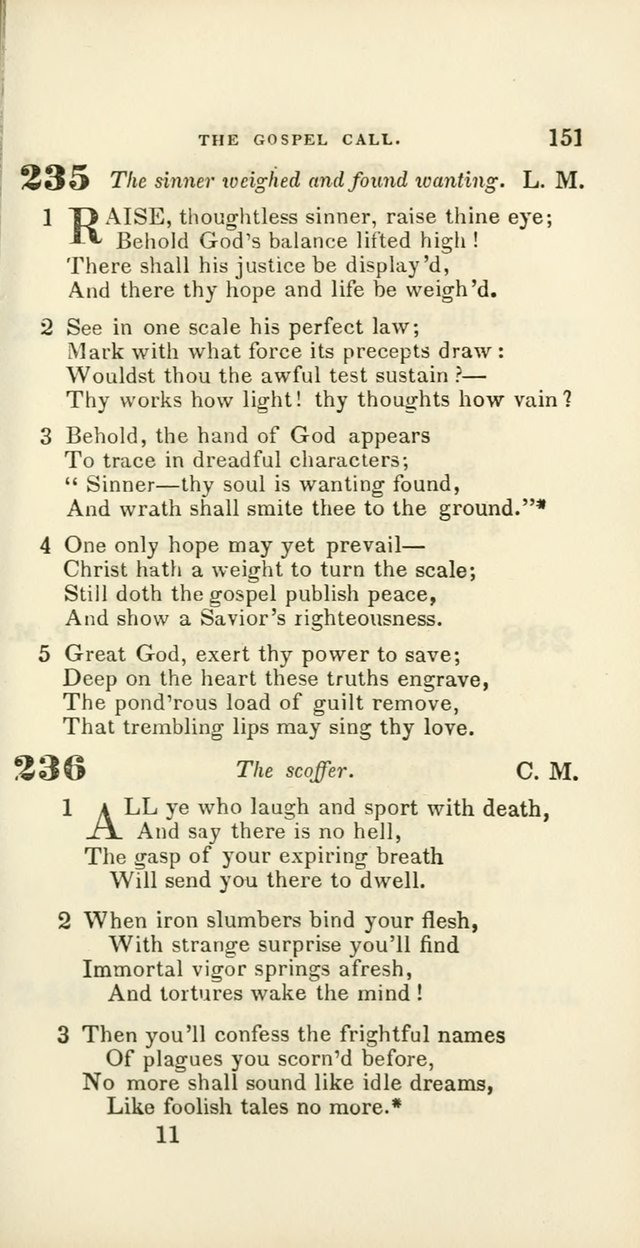 Hymns: selected and original, for public and private worship (60th ed., 1st rev. ed.) page 151