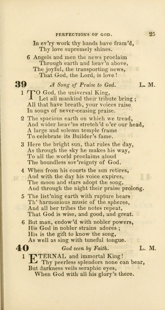 Hymns: selected and original, for public and private worship (60th ed., 1st rev. ed.) page 25