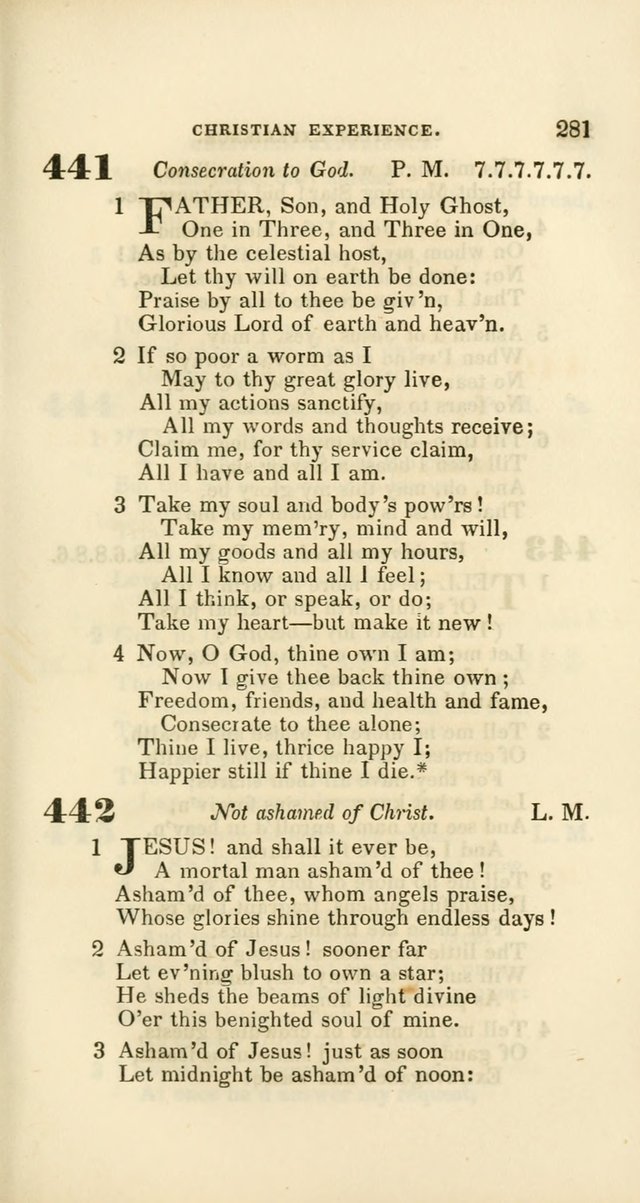 Hymns: selected and original, for public and private worship (60th ed., 1st rev. ed.) page 281