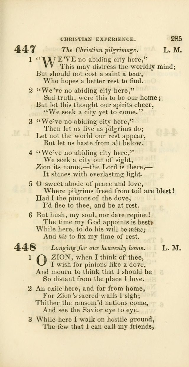 Hymns: selected and original, for public and private worship (60th ed., 1st rev. ed.) page 285