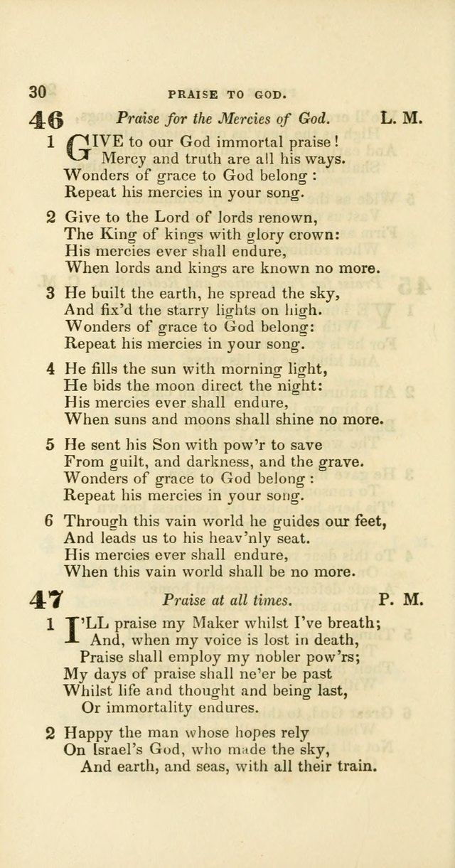 Hymns: selected and original, for public and private worship (60th ed., 1st rev. ed.) page 30