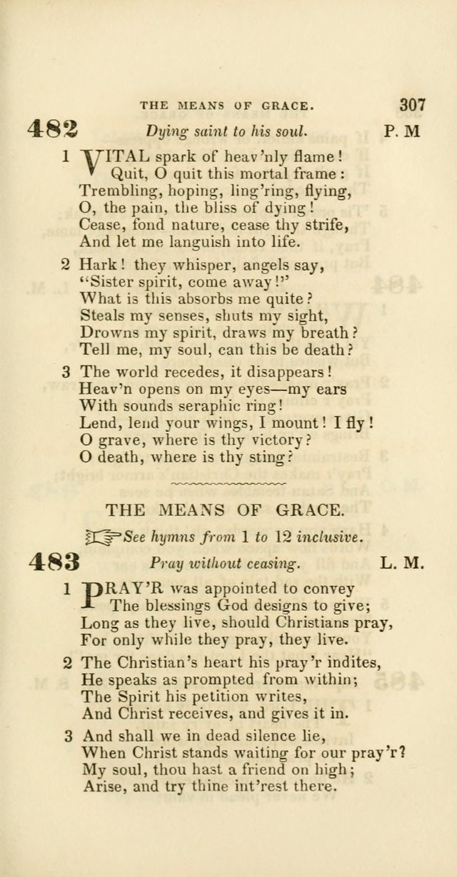 Hymns: selected and original, for public and private worship (60th ed., 1st rev. ed.) page 307