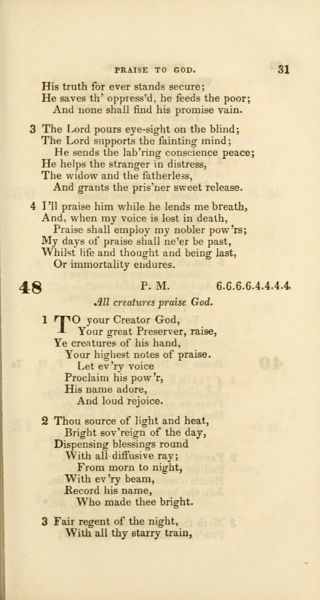 Hymns: selected and original, for public and private worship (60th ed., 1st rev. ed.) page 31